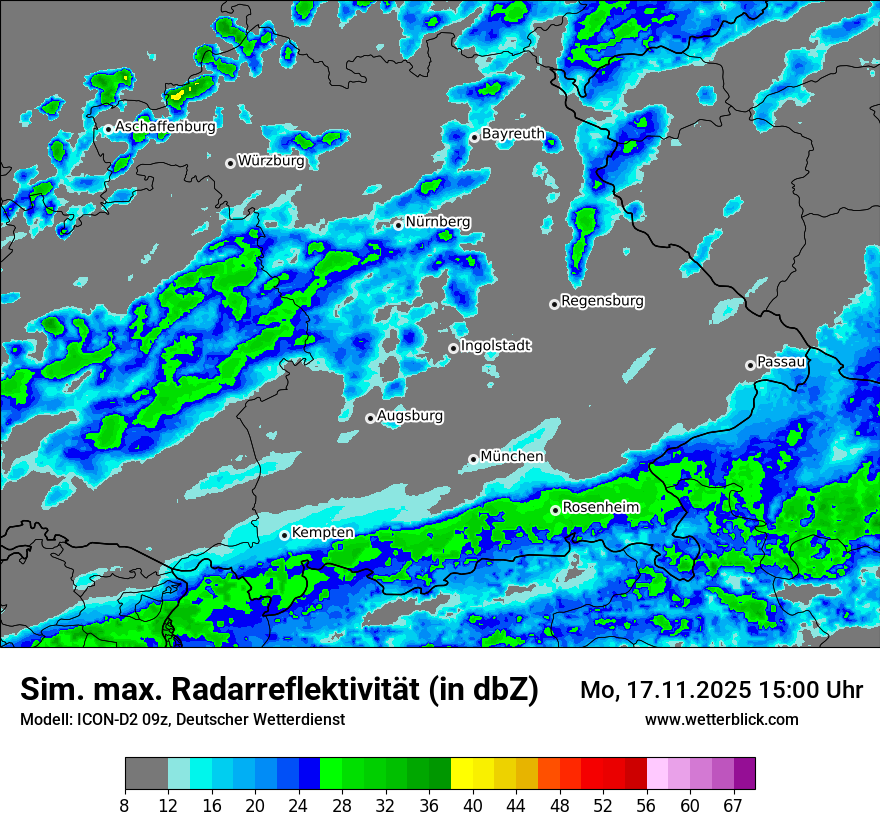 Modellkarten Simuliertes Radarbild