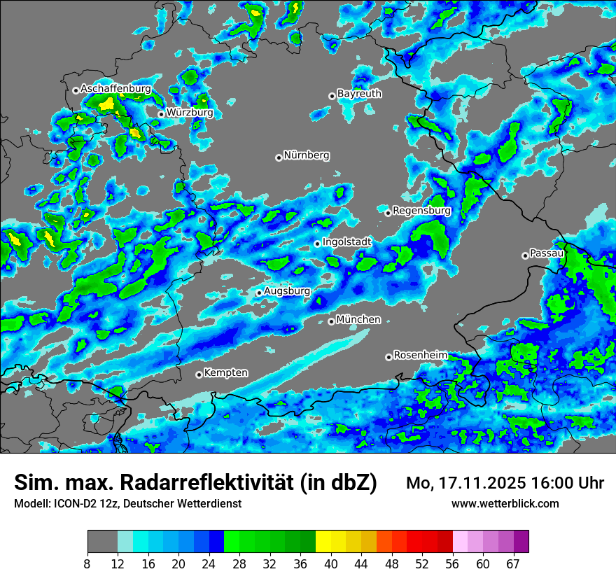 Modellkarten Simuliertes Radarbild