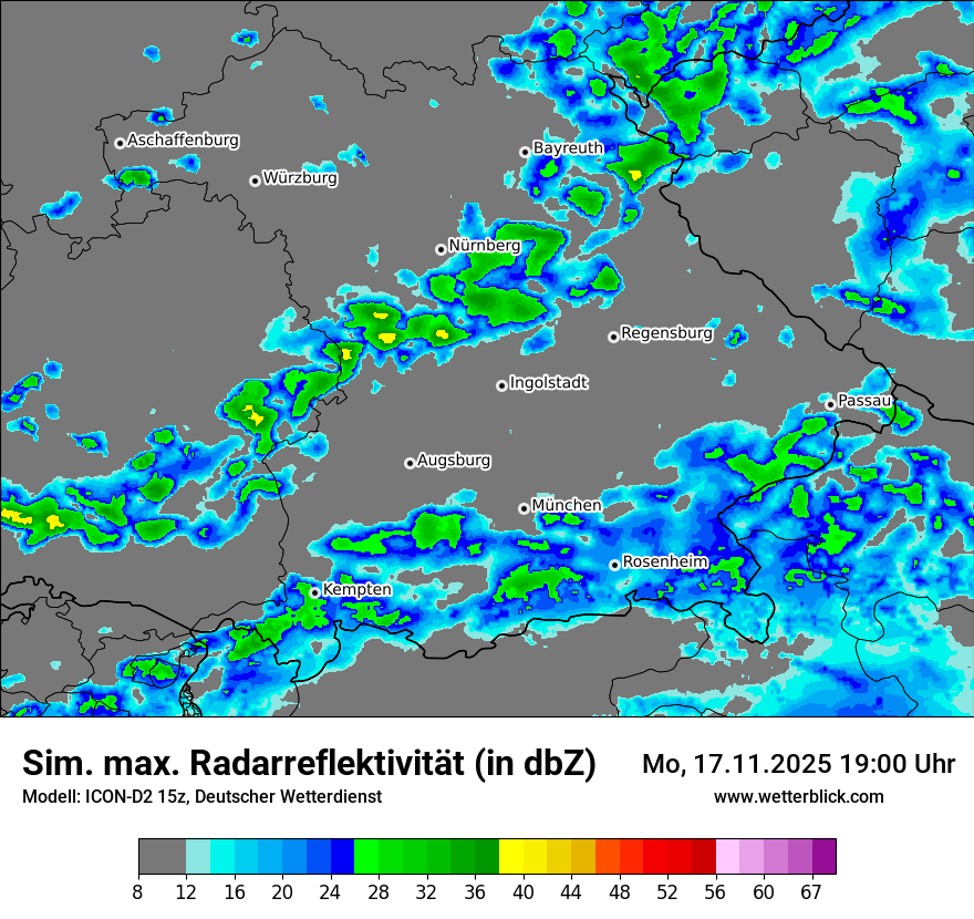 Modellkarten Simuliertes Radarbild