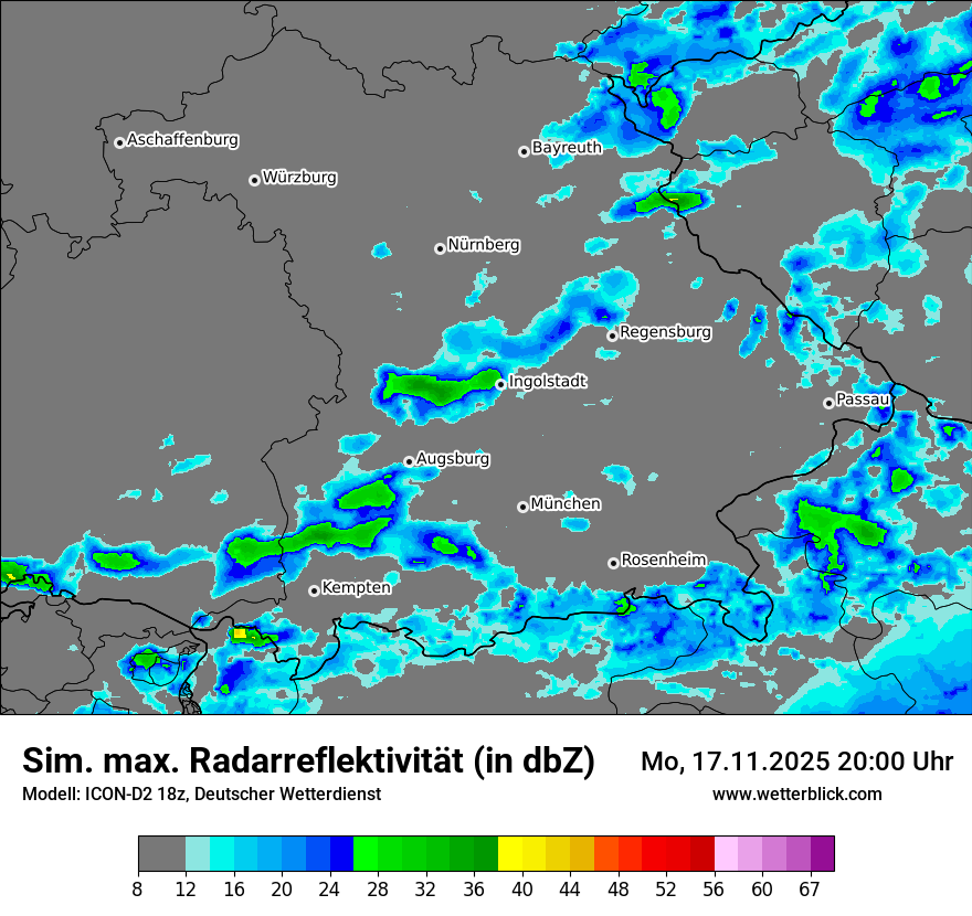 Modellkarten Simuliertes Radarbild