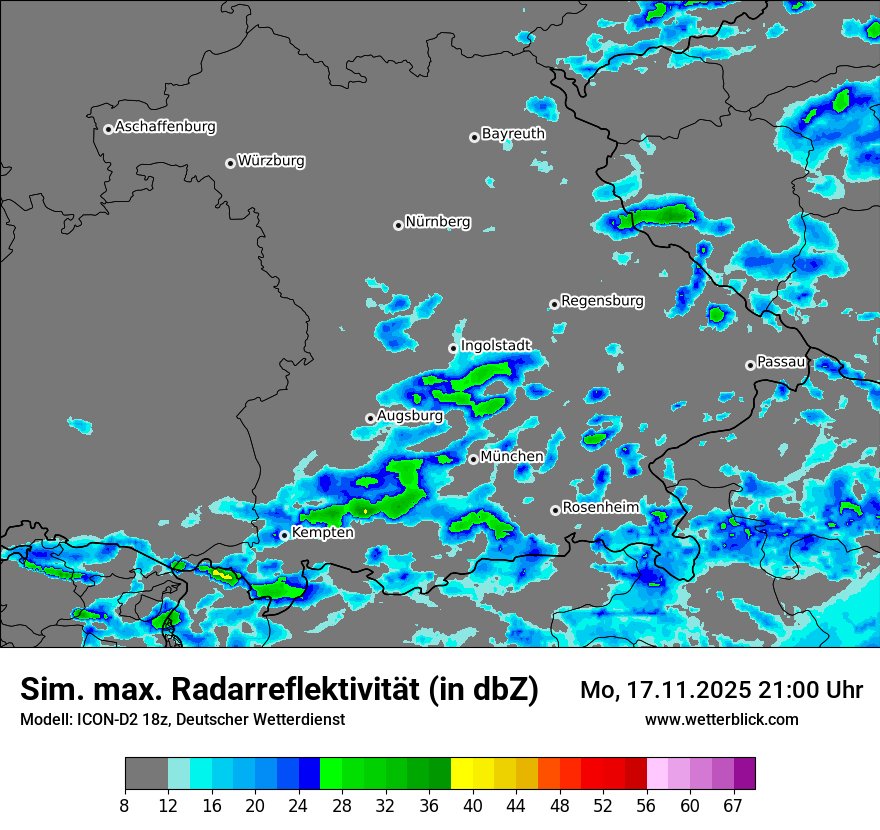 Modellkarten Simuliertes Radarbild