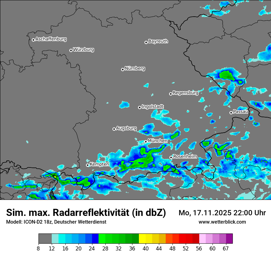 Modellkarten Simuliertes Radarbild