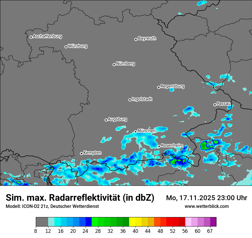 Modellkarten Simuliertes Radarbild