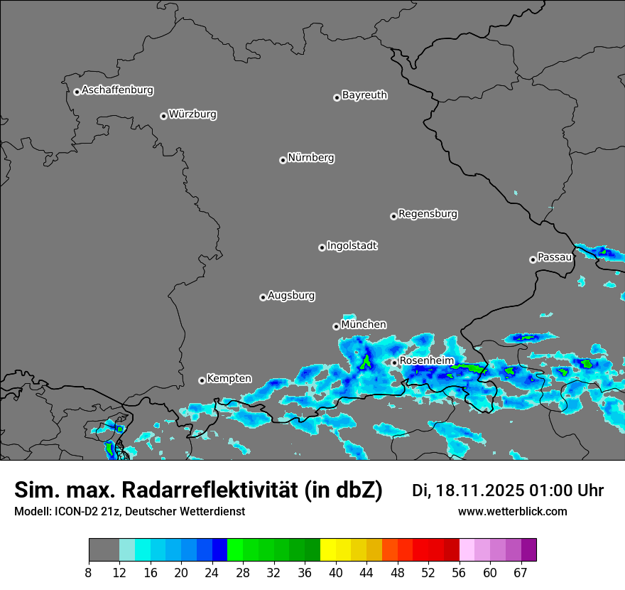 Modellkarten Simuliertes Radarbild