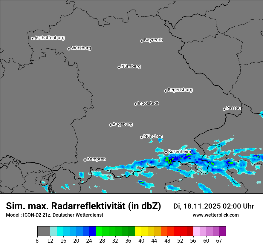 Modellkarten Simuliertes Radarbild