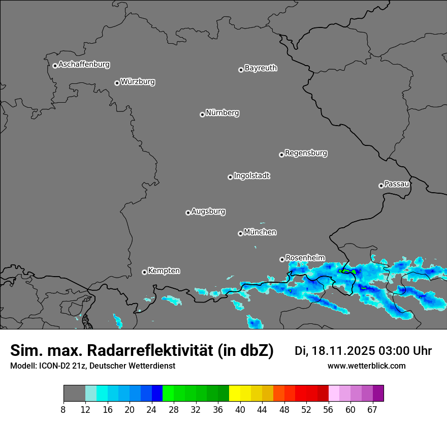 Modellkarten Simuliertes Radarbild