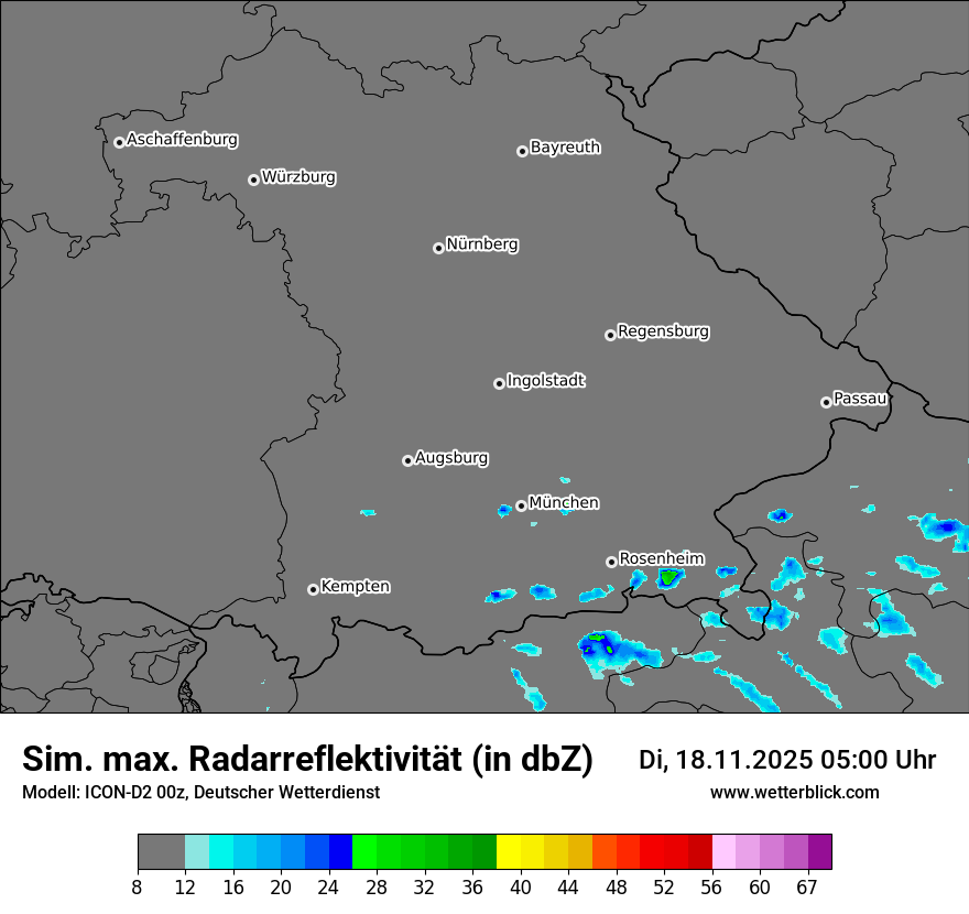 Modellkarten Simuliertes Radarbild