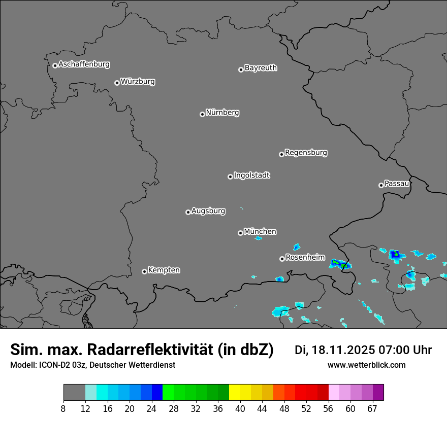 Modellkarten Simuliertes Radarbild