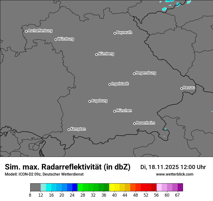 Modellkarten Simuliertes Radarbild