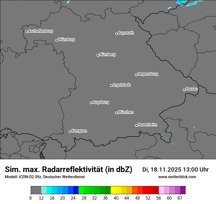Modellkarten Simuliertes Radarbild