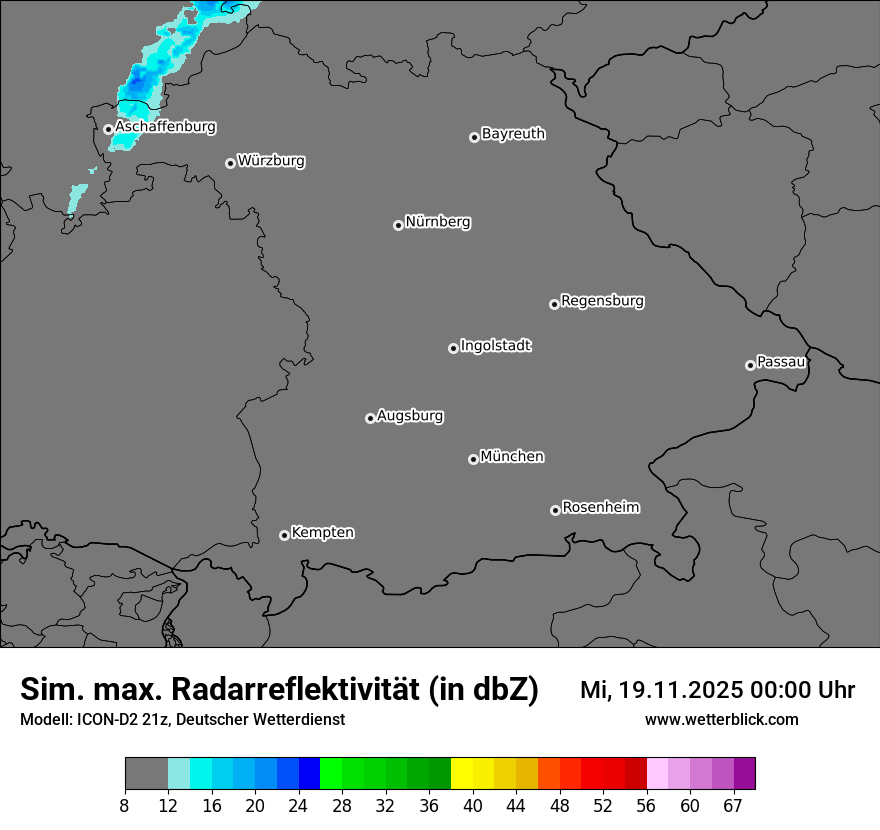 Modellkarten Simuliertes Radarbild