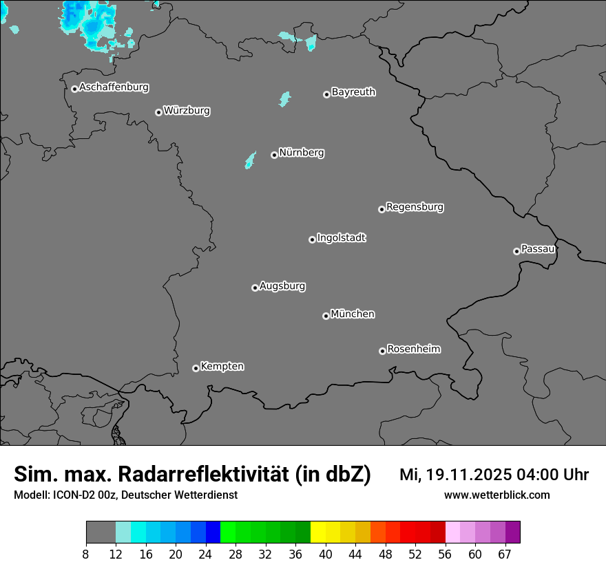 Modellkarten Simuliertes Radarbild