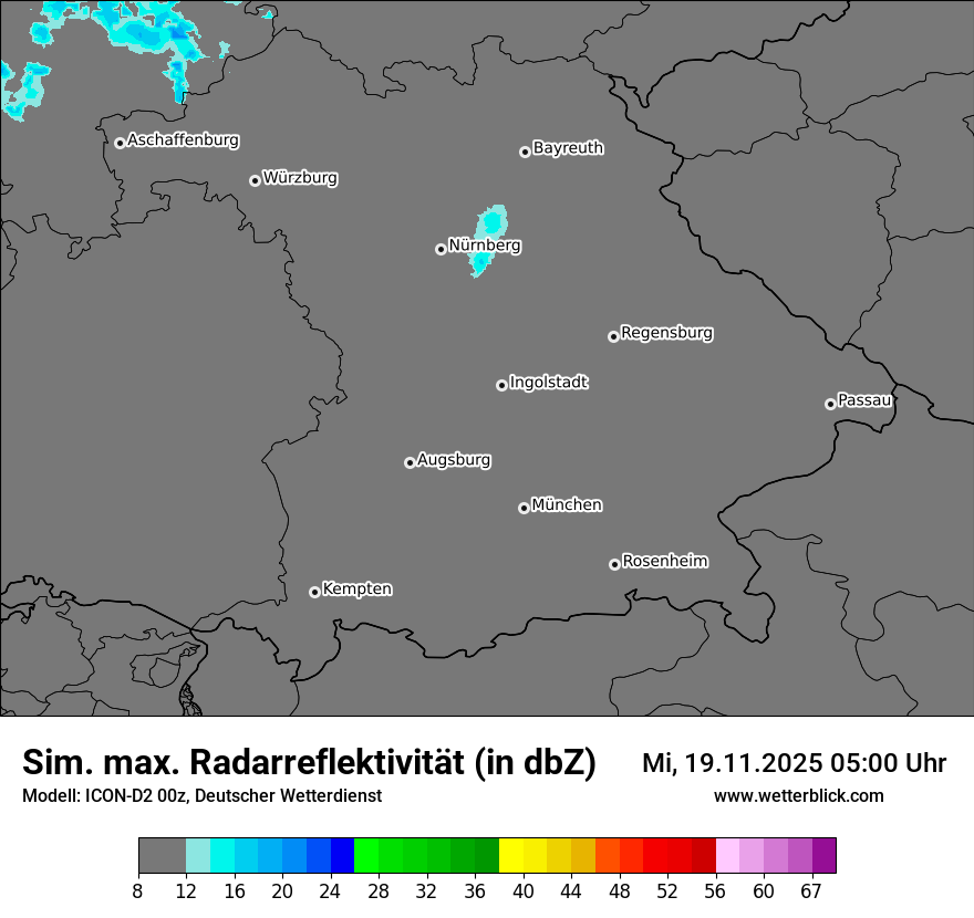 Modellkarten Simuliertes Radarbild