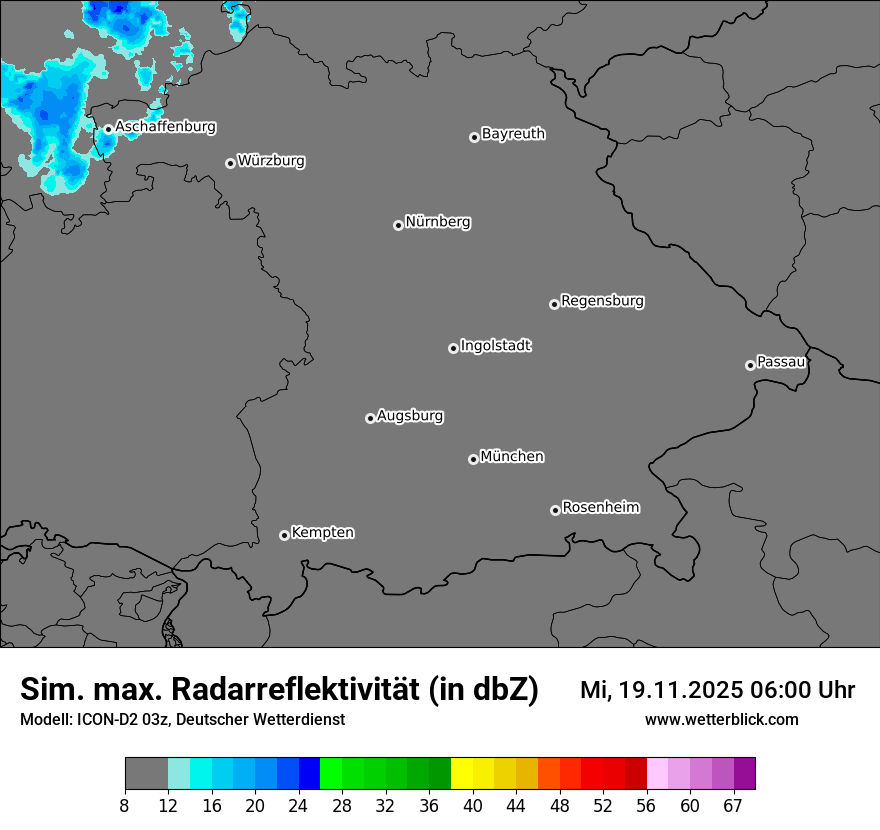 Modellkarten Simuliertes Radarbild