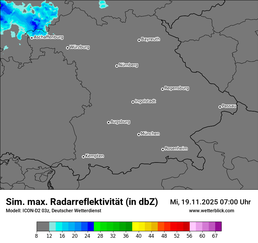 Modellkarten Simuliertes Radarbild