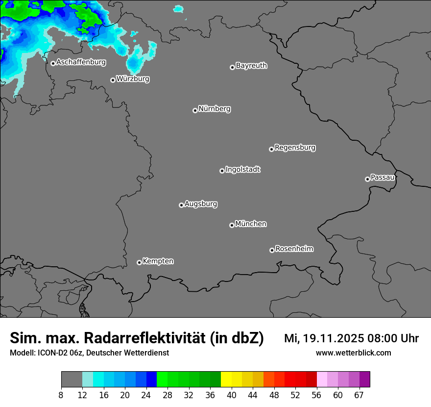 Modellkarten Simuliertes Radarbild