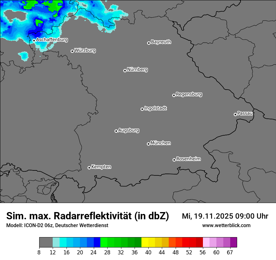 Modellkarten Simuliertes Radarbild
