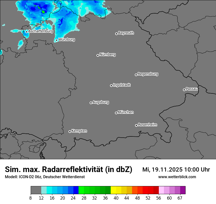 Modellkarten Simuliertes Radarbild