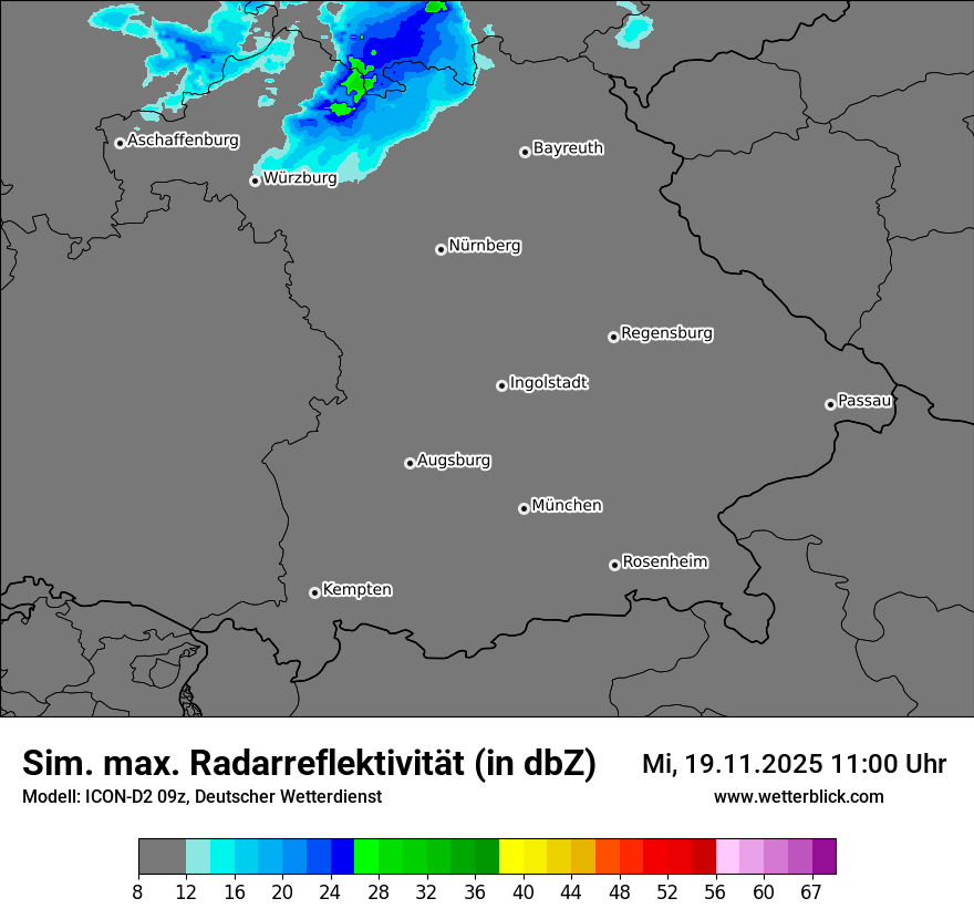 Modellkarten Simuliertes Radarbild