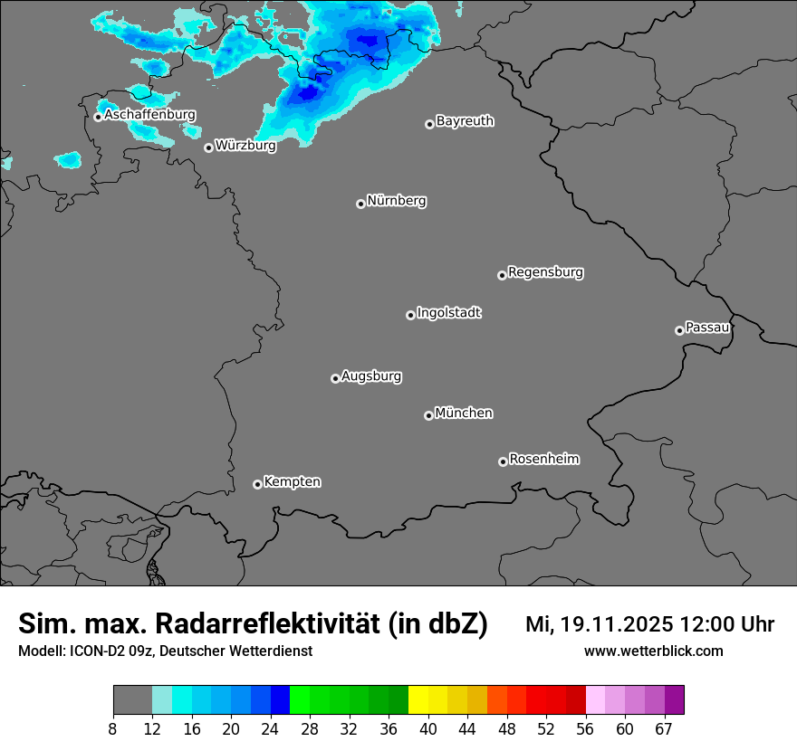 Modellkarten Simuliertes Radarbild
