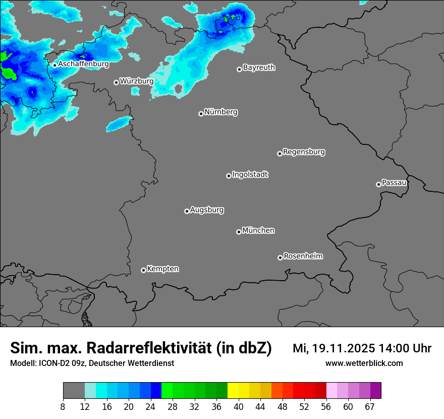 Modellkarten Simuliertes Radarbild