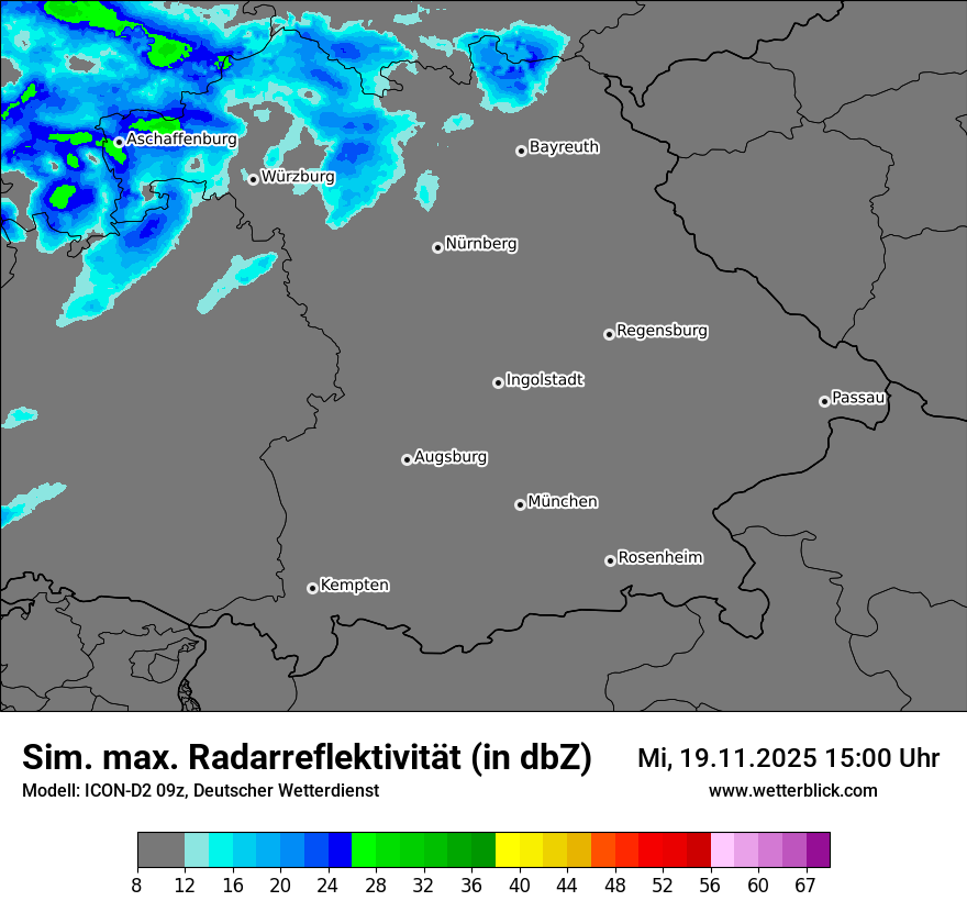 Modellkarten Simuliertes Radarbild