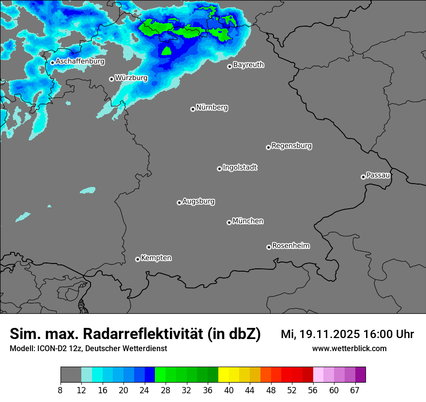 Modellkarten Simuliertes Radarbild