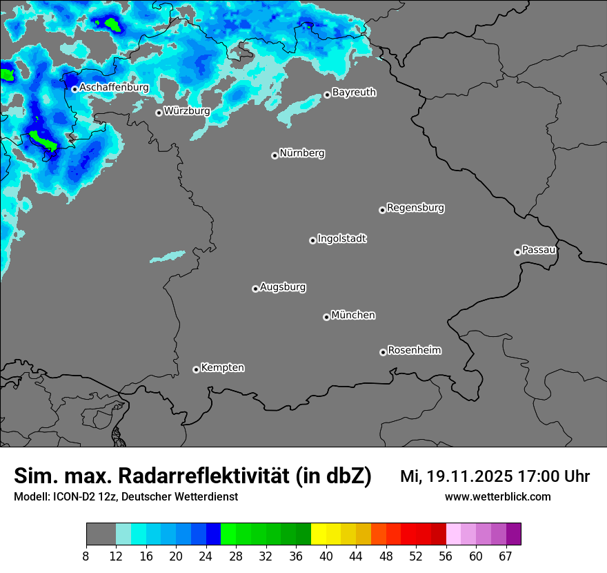 Modellkarten Simuliertes Radarbild