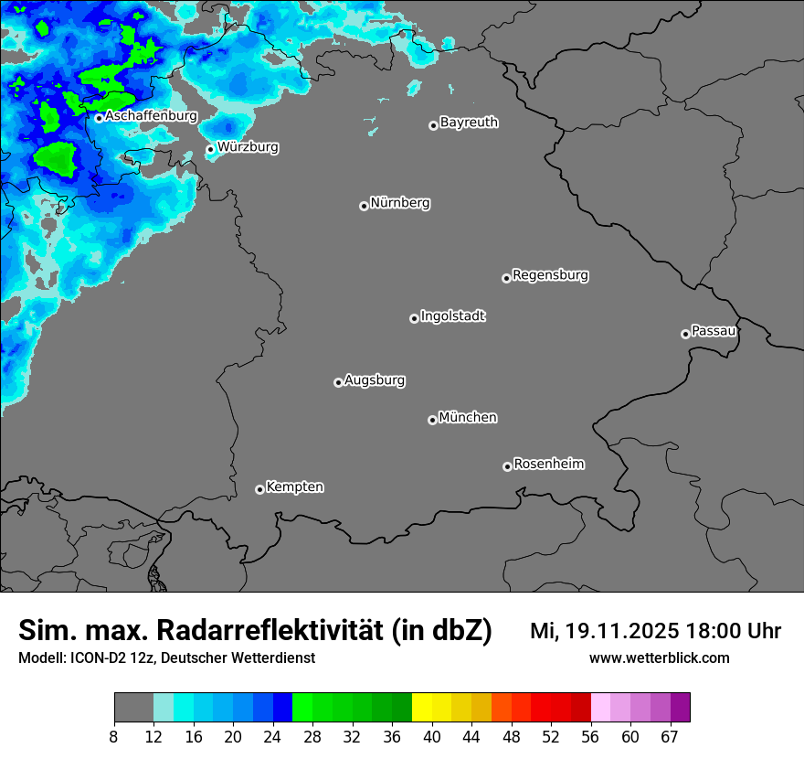 Modellkarten Simuliertes Radarbild