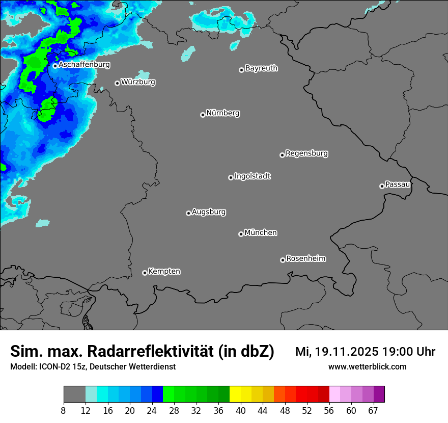 Modellkarten Simuliertes Radarbild