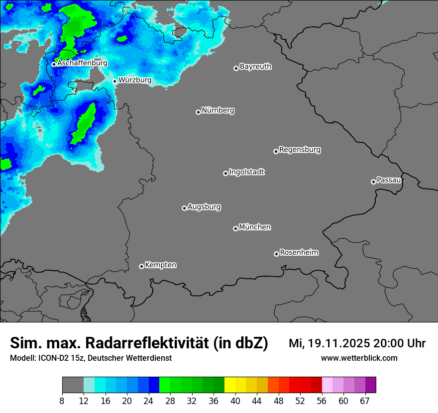 Modellkarten Simuliertes Radarbild