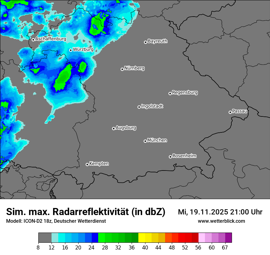 Modellkarten Simuliertes Radarbild
