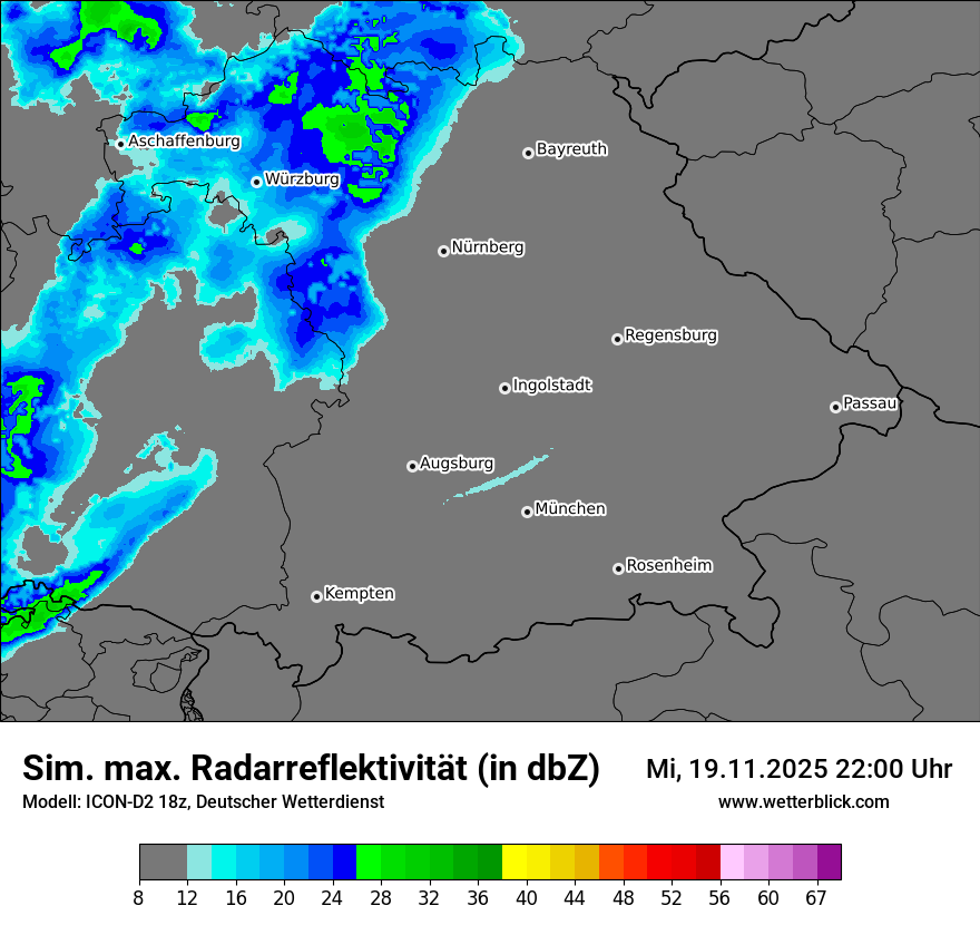 Modellkarten Simuliertes Radarbild