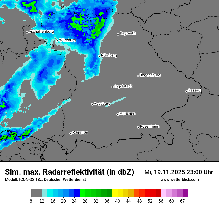 Modellkarten Simuliertes Radarbild