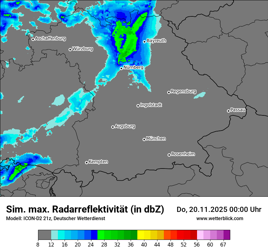 Modellkarten Simuliertes Radarbild
