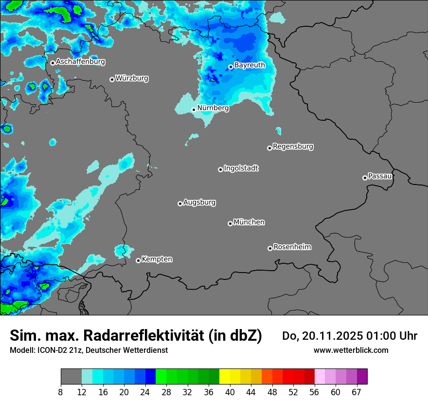 Modellkarten Simuliertes Radarbild