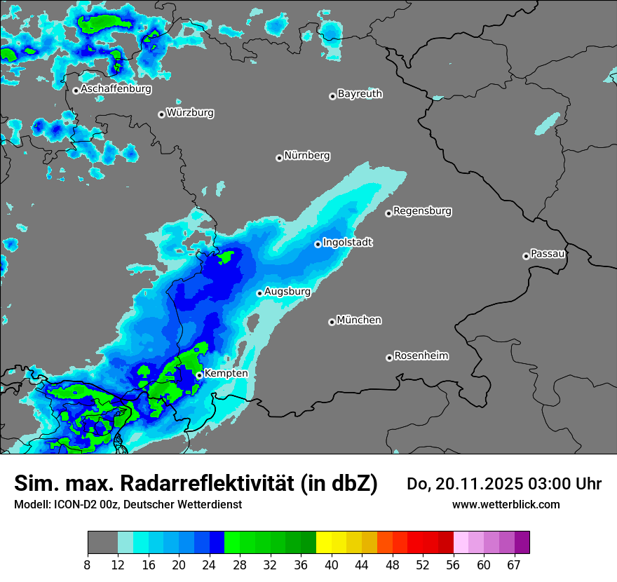 Modellkarten Simuliertes Radarbild
