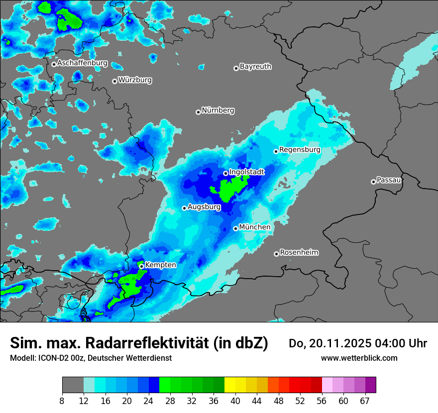 Modellkarten Simuliertes Radarbild
