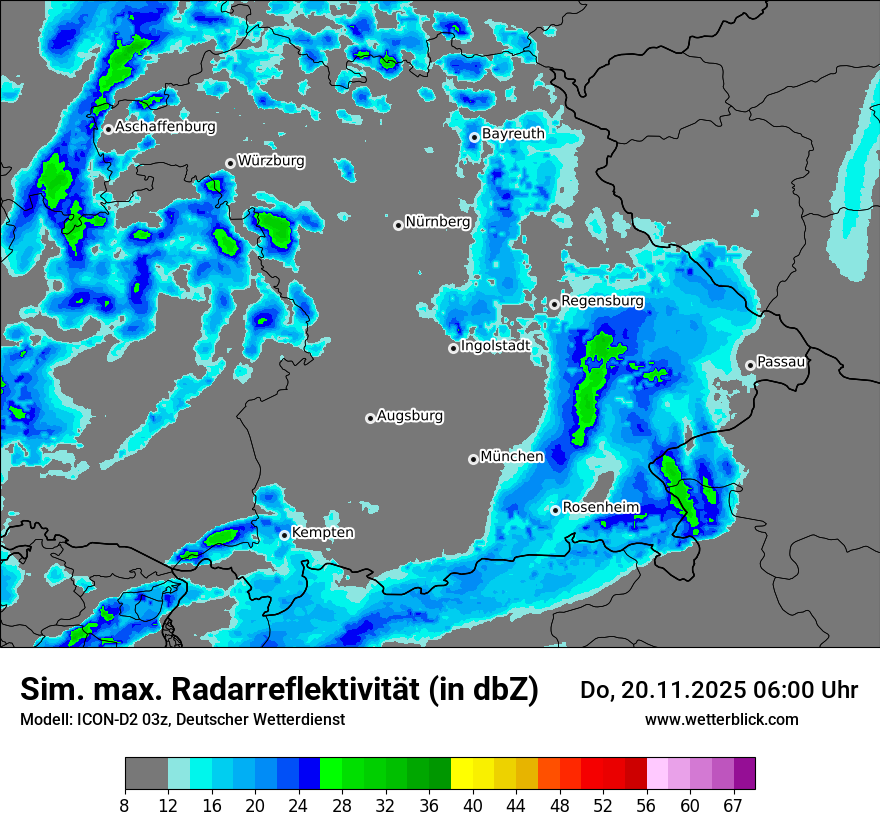Modellkarten Simuliertes Radarbild