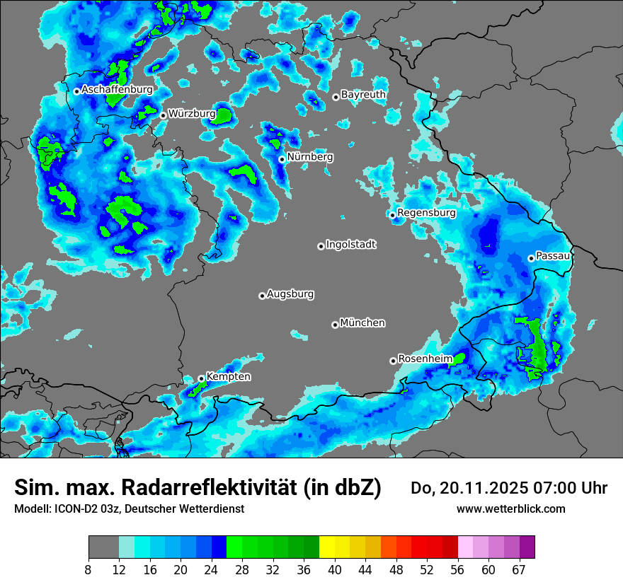 Modellkarten Simuliertes Radarbild