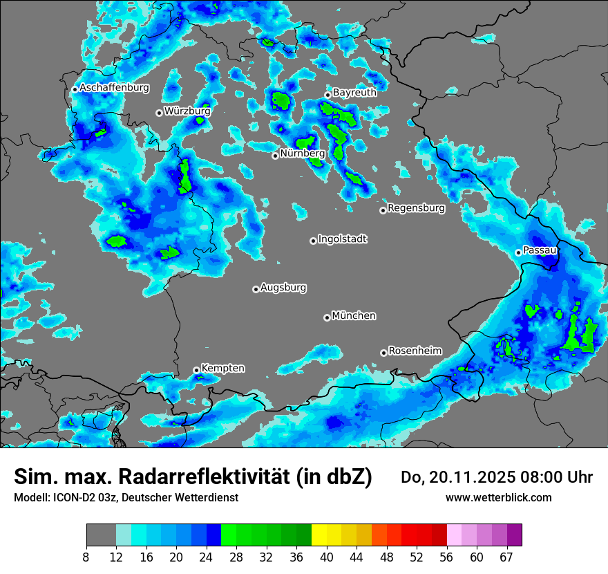 Modellkarten Simuliertes Radarbild