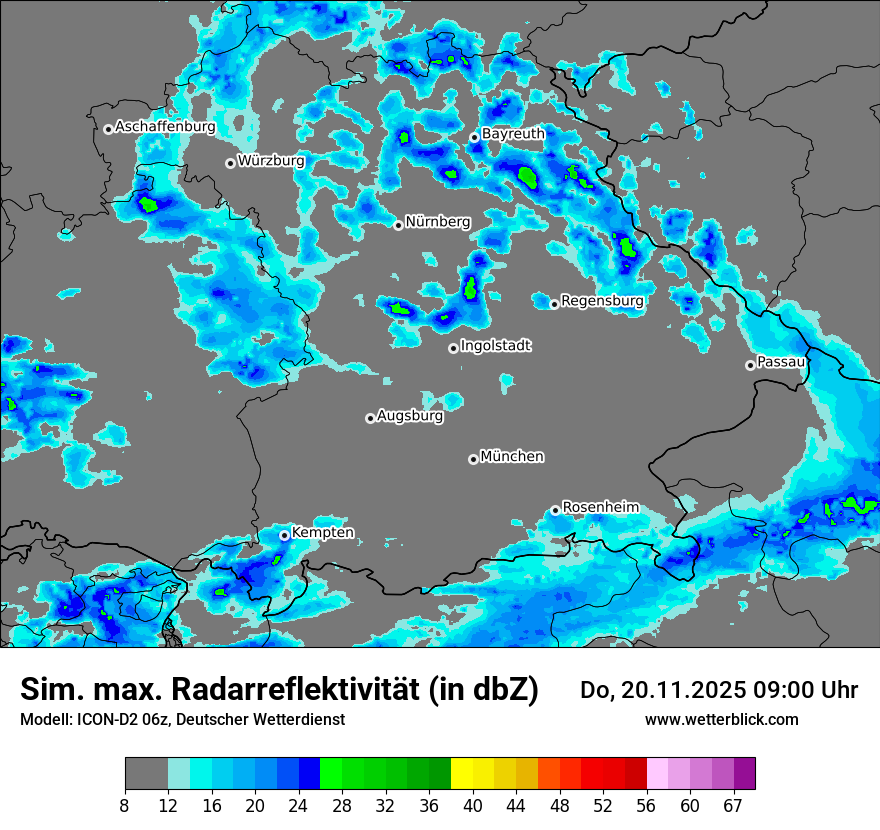 Modellkarten Simuliertes Radarbild