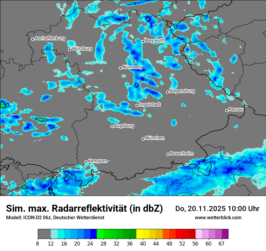 Modellkarten Simuliertes Radarbild