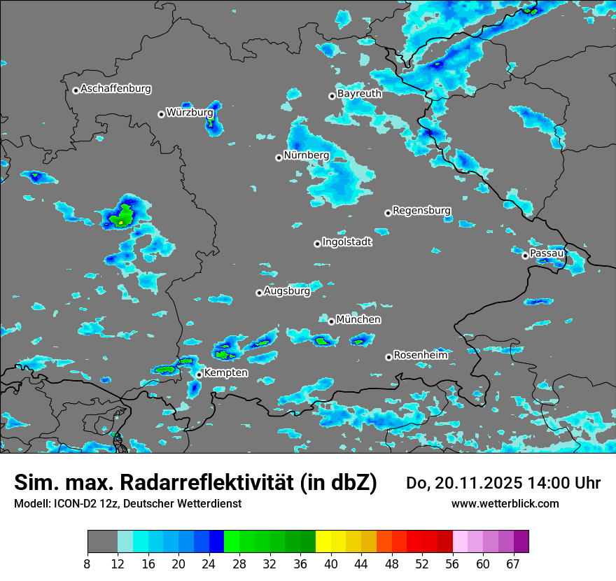 Modellkarten Simuliertes Radarbild