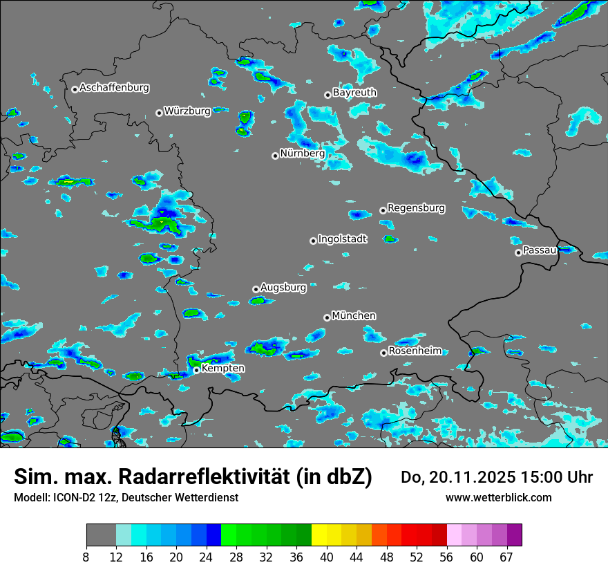 Modellkarten Simuliertes Radarbild