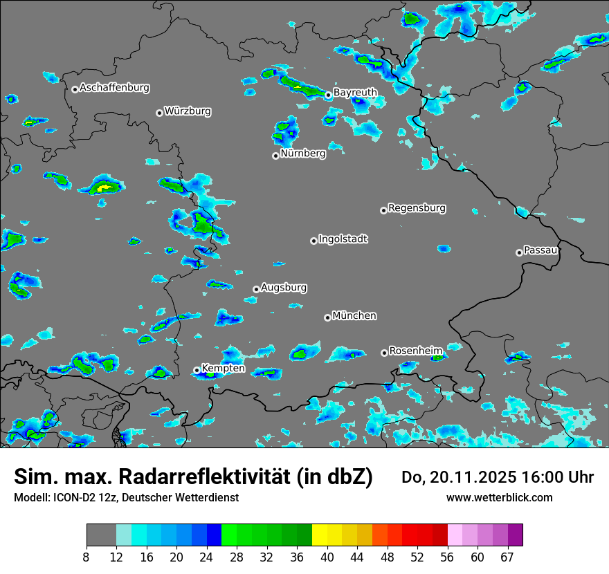 Modellkarten Simuliertes Radarbild