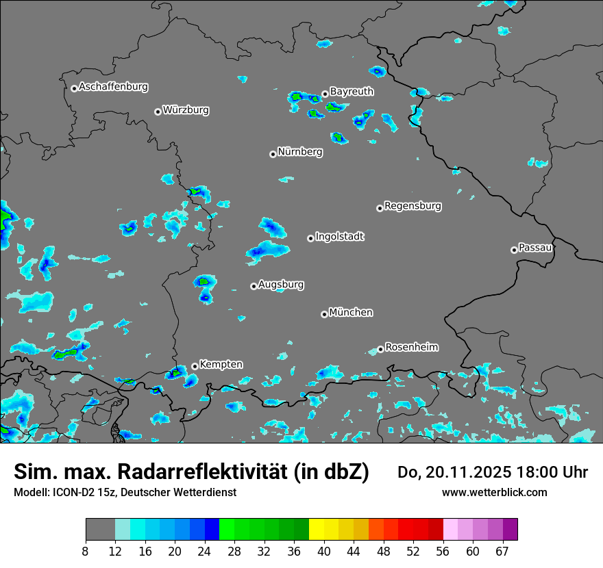Modellkarten Simuliertes Radarbild