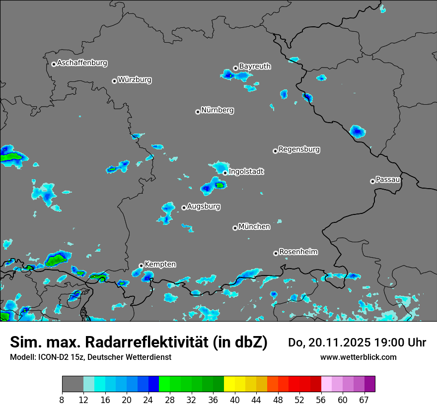 Modellkarten Simuliertes Radarbild