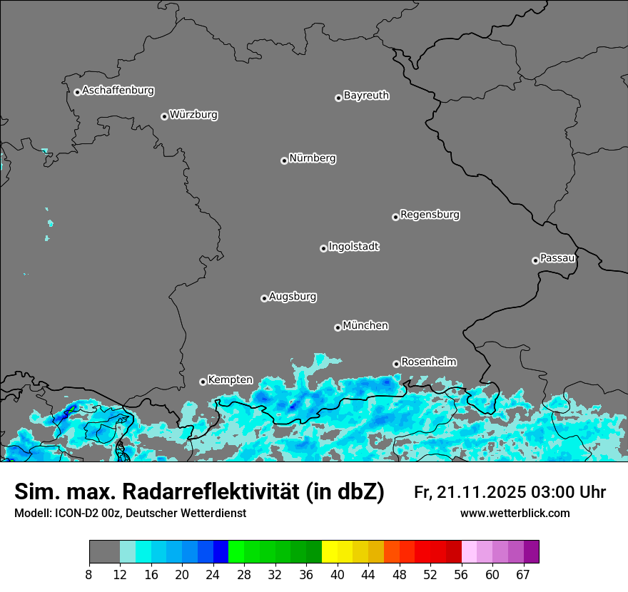 Modellkarten Simuliertes Radarbild