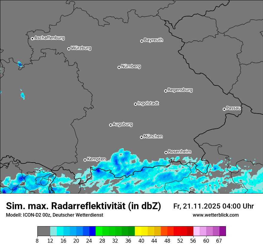 Modellkarten Simuliertes Radarbild